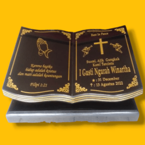 Nisan Buku Granit Asli + Dudukan